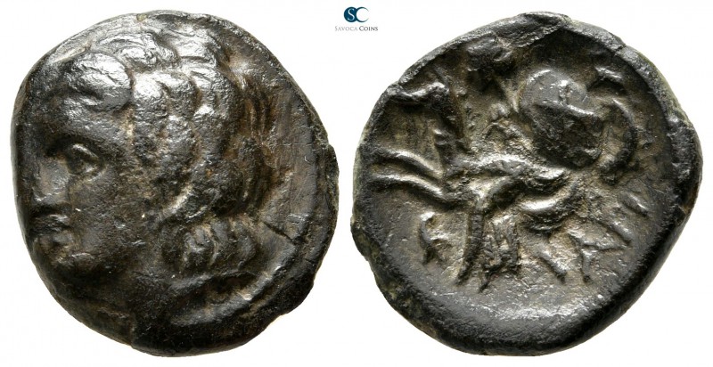Thessaly. Larissa Kremaste 400-350 BC. 
Bronze Æ

18mm., 3,44g.

Head of Ac...