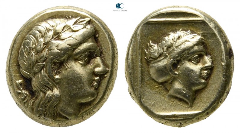 Lesbos. Mytilene circa 377-326 BC. 
Hekte - 1/6 Stater EL

11mm., 2,53g.

L...