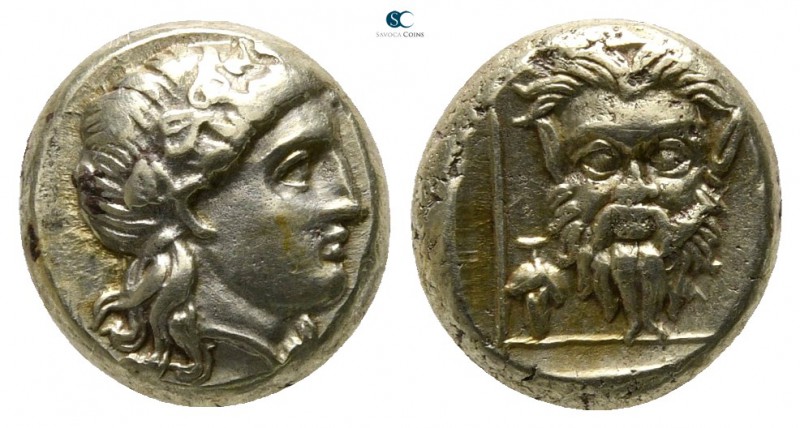 Lesbos. Mytilene 375-325 BC. 
Hekte EL

10mm., 2,50g.

Head of Dionysos rig...