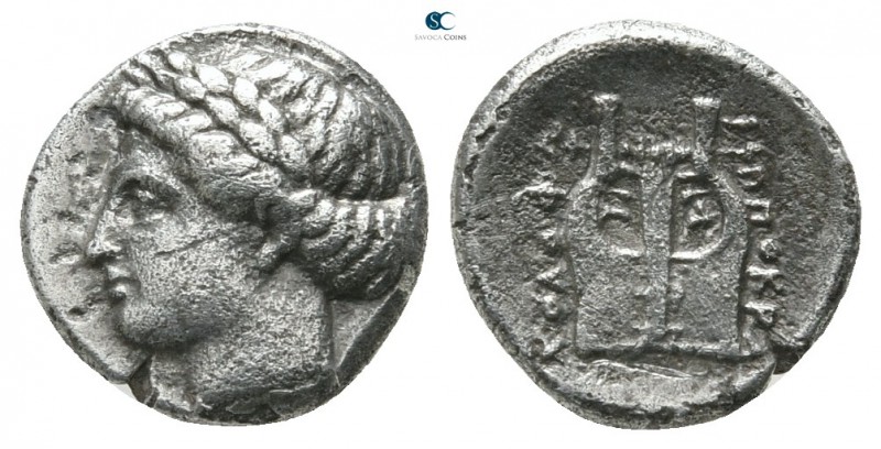 Ionia. Kolophon . ΙΠΠΟΚΡΑΤΗΣ (Hippokrates, magistrate) circa 375-350 BC. 
Diobo...