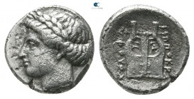 Ionia. Kolophon . ΙΠΠΟΚΡΑΤΗΣ (Hippokrates, magistrate) circa 375-350 BC. Diobol AR