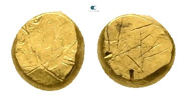 Ionia. Uncertain mint circa 650-600 BC. 
1/48 Stater Ingot EL

4mm., 0,27g.
...