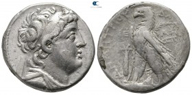 Seleukid Kingdom. Tyre. Demetrios II Nikator, 2nd reign 129-125 BC. Dated SE 187=126/5 BC. Tetradrachm AR