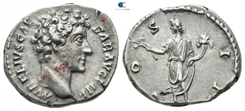 Marcus Aurelius AD 161-180. Struck under Antoninus Pius, AD 145-147. Rome
Denar...