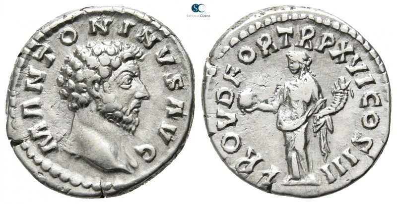 Marcus Aurelius AD 161-180. Rome
Denarius AR

19mm., 3,42g.

M ANTONINVS AV...