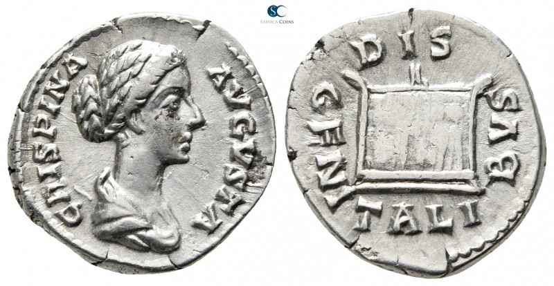 Crispina, wife of Commodus AD 178-182. Rome
Denarius AR

19mm., 3,22g.

CRI...