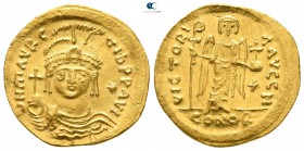 Maurice Tiberius AD 582-602. Constantinople. Solidus AV