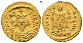 Phocas AD 602-610. Struck AD 607-609. Constantinople. 10th officina. Solidus AV