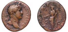 Rome Roman Empire 121 - 123 AE As - Hadrian (P M TR P COS III S C; Pax) Bronze Rome (ancient) Mint 11.2g VF RIC II.3 676 OCRE ric.2_3(2).hdn.676