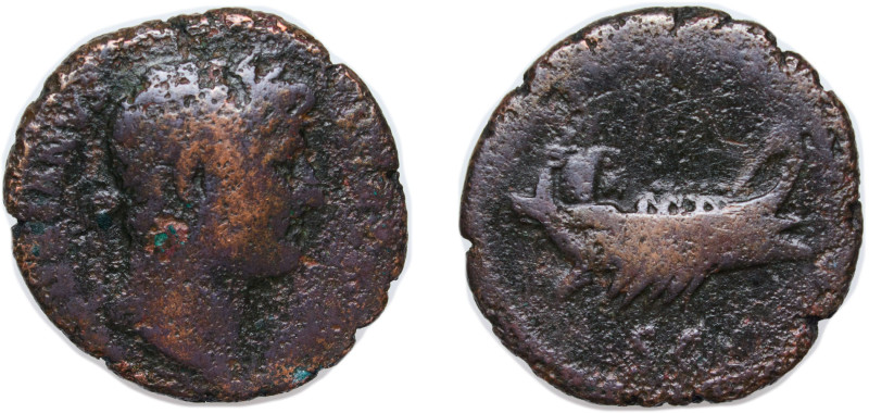 Rome Roman Empire 125 - 127 AE As - Hadrian (COS III S C) Bronze 9.6g VF RIC II....