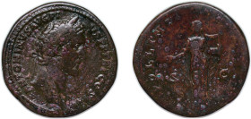 Rome Roman Empire 140 - 144 AE Sestertius - Antoninus Pius (APOLLINI AVGVSTO S C; Apollo) Bronze Rome (ancient) Mint 28.5g VF RIC III 598b OCRE ric.3....