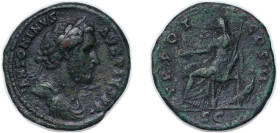Rome Roman Empire 143 - 144 AE AS - Antoninus Pius (TR POT COS III SC, Juno) Bronze 12.3g VF
