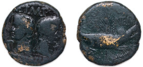 Rome Roman Empire 15 BC - 13 BC AE Dupondius - Augustus and Agrippa (COL NEM) Bronze 11.2g VF RIC I 161 OCRE ric.1(2).aug.161 RPC Online I 525