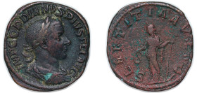 Rome Roman Empire 241 - 244 AE Sestertius - Gordian III (LAETITIA AVG N S C; Laetitia) Bronze Rome Mint 20.1g VF RIC IV.3 300A OCRE ric.4.gor_iii.300A