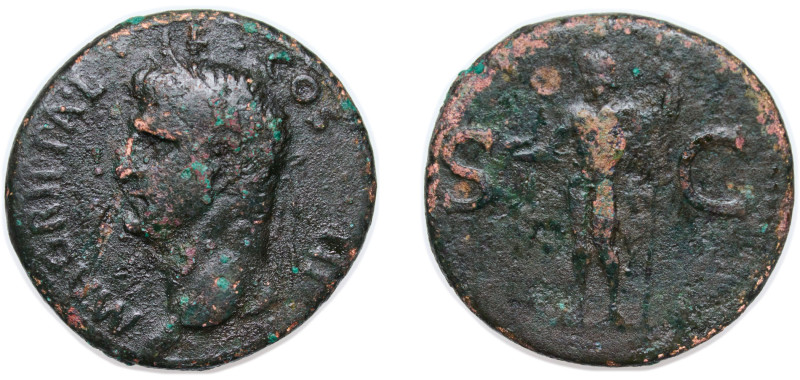 Rome Roman Empire 37 - 41 AE As - Agrippa (S C; Neptune) Bronze 10.7g VF RIC I 5...