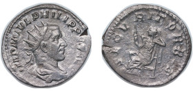 Rome Roman Empire 244 - 247 AR Antoninianus - Philippus I (SECVRIT ORBIS; Securitas) Silver Rome Mint 3.3g XF RIC IV.3 48B OCRE ric.4.ph_i.48B