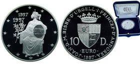 Andorra Principalty 1997 10 Diners - Joan Martí i Alanis (Treaty of Rome) Silver (.925) (25000) PF KM 130