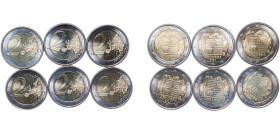 Andorra Principalty 2020 2 Euro (6 Lots) Bimetallic: nickel brass clad nickel centre in copper-nickel ring (1500000) UNC KM 527 Schön 508