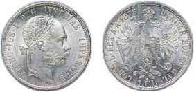 Austria Austro-Hungarian Empire 1878 1 Florin - Franz Joseph I Silver (.900) Vienna Mint (18963072) 12.2g UNC KM 2222 Schön 149