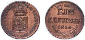Austria Empire 1816 A 1 Kreuzer - Franz I Copper Vienna Mint 8.3g XF KM 2113
