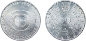 Austria Second Republic 1974 50 Schilling (Austrian Broadcasting) Silver (.640) Vienna Mint (2290000) 19.9g BU KM 2922 Schön 116