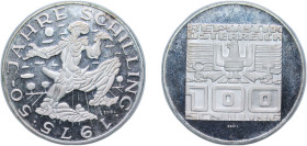 Austria Second Republic 1975 100 Schilling (Schilling) Silver (.640) Vienna Mint (201000) 24.1g PF KM 2925 Schön 120