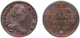 Belgium Austrian Netherlands Possession 1788 angelface 1 Liard / Oord - Joseph II Copper Brussels Mint (1184633) 3.6g XF KM 30