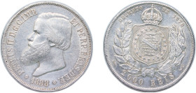 Brazil Empire 1888 2000 Réis - Pedro II Silver (.917) (746788) 25.6g AU KM 485