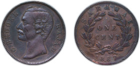 British Malaysia Sarawak Raj British protectorate 1887 1 Cent - Charles C. Brooke Rajah Bronze (1605000) 9.6g VF KM 6 Y 7