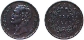 British Malaysia Sarawak Raj British protectorate 1891 H 1 Cent - Charles C. Brooke Rajah Bronze Heaton and Sons / The Mint Birmingham Limited (107000...