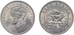 East Africa British colony 1948 1 Shilling - George VI Copper-nickel Royal Mint (Tower Hill) (19704000) 7.7g BU KM 31 Schön 36