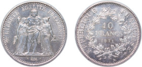 France Fifth Republic 1971 10 Francs Silver (.900) Paris Mint (513000) 25.1g BU KM 932 Schön 236 Gad 813 F 364