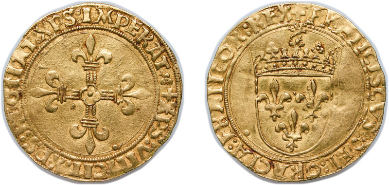 France Kingdom 1515 Écu d'Or - François I (1st type) Gold (.958) (6600) 3.4g AU ...