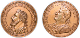 France ND Medal (Double Portrait, François I) Bronze 74.4g AU