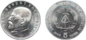 Germany German Democratic Republic 1968 5 Mark (Robert Koch) Copper-nickel (100000) 12.2g BU KM 19