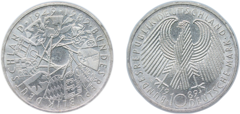 Germany Federal Republic of Germany 1989 G 10 Deutsche Mark (40 Years of Federal...