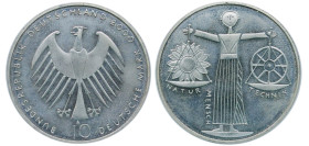 Germany Federal Republic of Germany 2000 A 10 Deutsche Mark (Expo 2000) Silver (.925) Berlin Mint (3000000) 15.6g BU KM 199 J 474 Schön 199