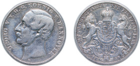 Germany Kingdom of Hannover German states 1858 B 1 Vereinsthaler - George V Silver (.900) Hanover Mint (432000) 18.2g VF KM 230 AKS 144 Dav GT III 682