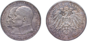 Germany Grand duchy of Hessen-Darmstadt Second Empire 1904 5 Mark - Ernest Louis Silver (.900) (40000) 27.9g UNC KM 373 J 75 Dav GT III 712