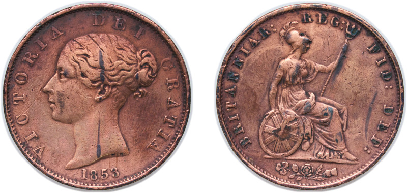 Great Britain United Kingdom 1853 ½ Penny - Victoria (1st portrait) Copper (1559...