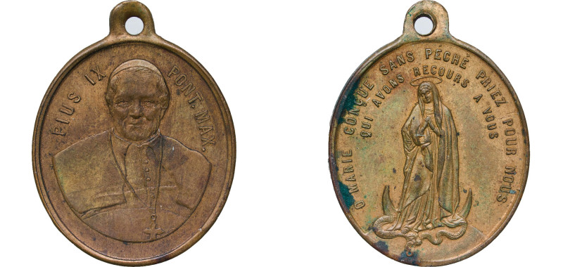 Italy Papal States Italian states ND(1846-1878) Religious medal - Pius IX (Maria...