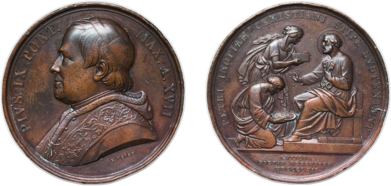 Italy Papal States Italian states 1862 Medal - Pius IX (Renewed Piety, the obol ...