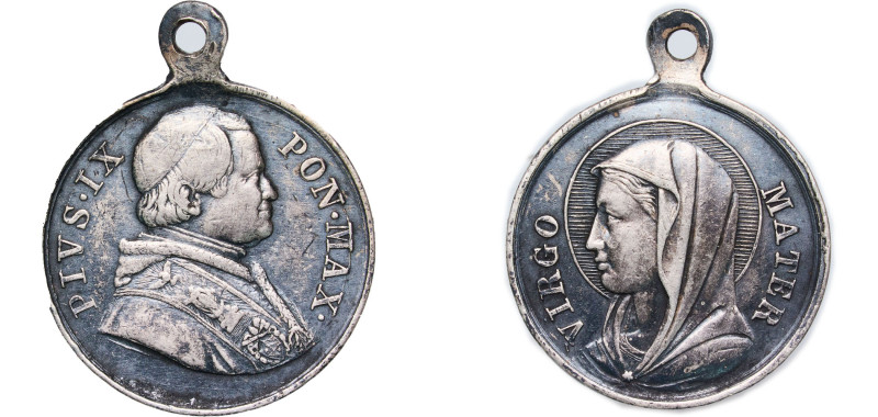 Italy Papal States Italian states ND Religious medal - Pius IX (Maria) Silver 3g...