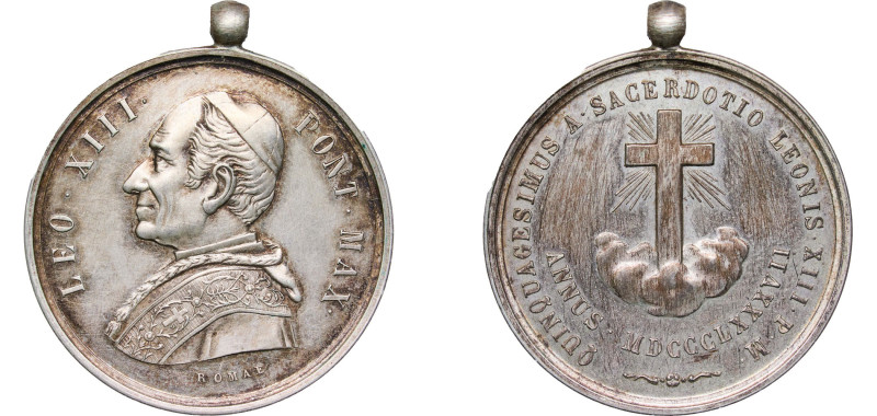 Italy Papal States Italian states 1887 Medal - Leo XIII (Official remembrance of...