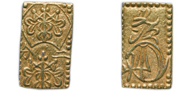 Japan Tokugawa Shogunate 1868 - 1869 2 Bu - Meiji (Edo Mint) Gold (.223) (Au 22.3%, Ag 77.7%) Edo Mint 3g AU C 21d DHJ 8.32 JNDA 9-29 Fr 22