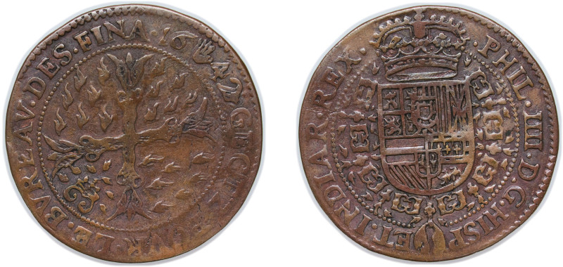 Low countries feudal Duchy of Brabant Spanish possession 1642 Counter Token - Ph...