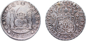Mexico Spanish colony 1749 Mo MF 8 Reales - Fernando VI Silver (.917) Mexico City Mint 26.8g VF KM 104.1