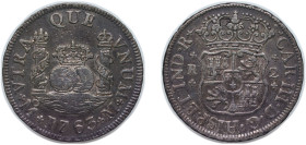 Mexico Spanish colony 1763 M 2 Reales - Carlos III Silver (.917) Mexico City Mint 6.8g XF KM 87