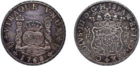 Mexico Spanish colony 1768 Mo MF 8 Reales - Carlos III Silver (.917) Mexico City Mint 26.9g XF KM 105