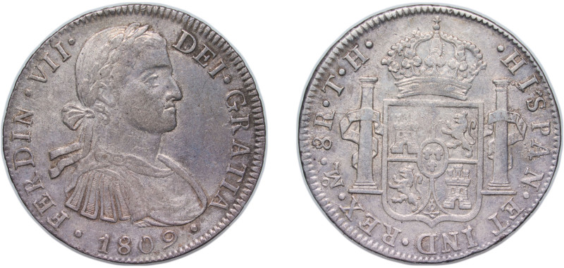 Mexico Spanish colony 1809 Mo TH 8 Reales - Fernando VII Silver (.903) Mexico Ci...